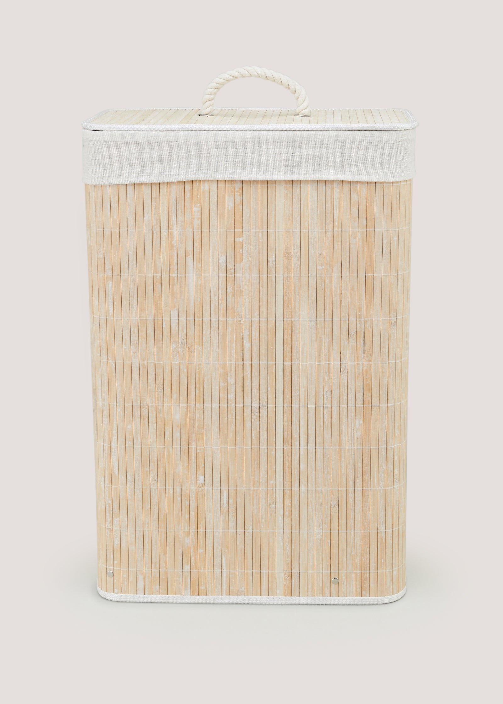 Buy Natural Slatted Slim Bamboo Laundry Basket (60cm x 40cm x 21cm