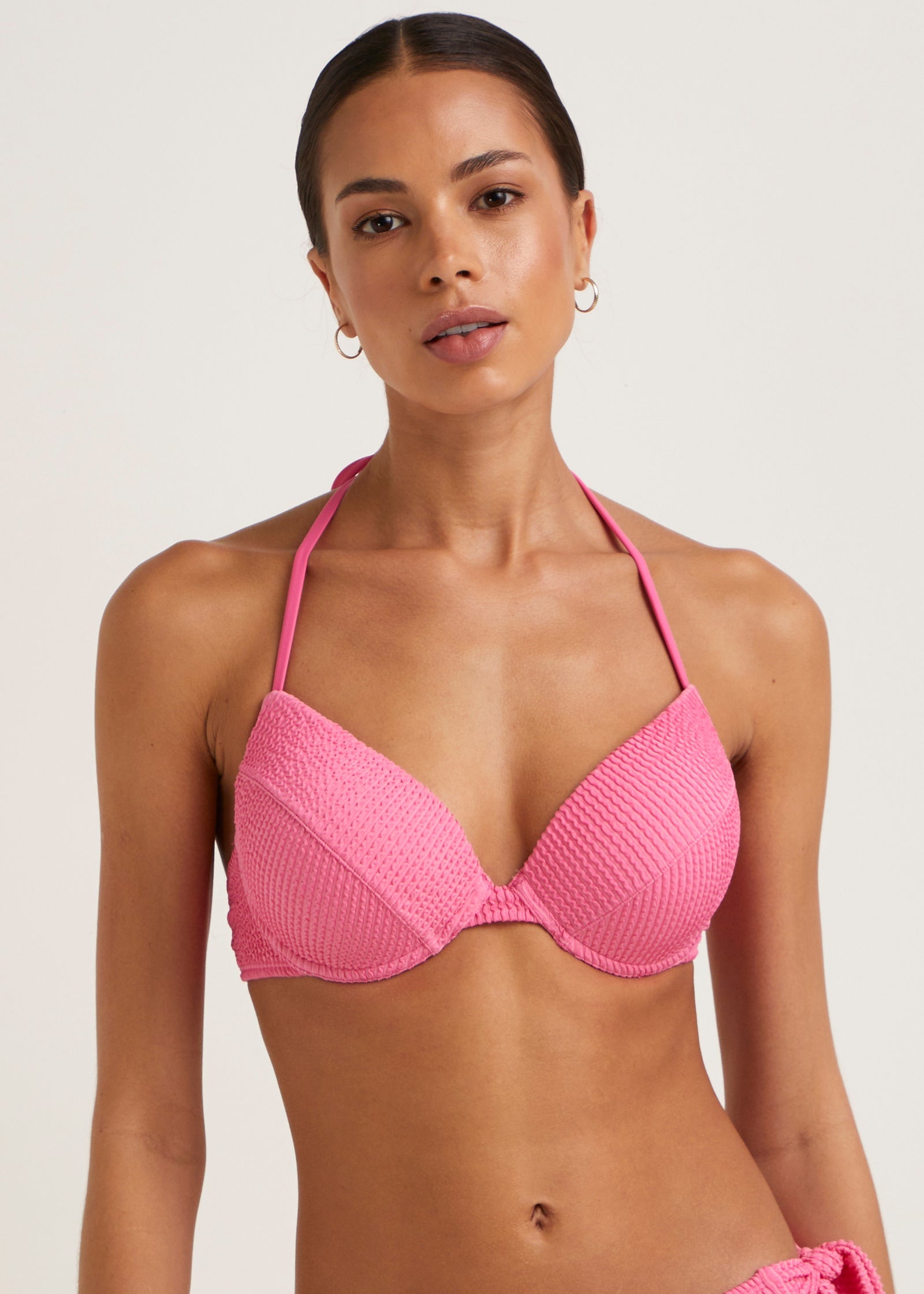 Pink Floral Super Enhance Bra - Matalan