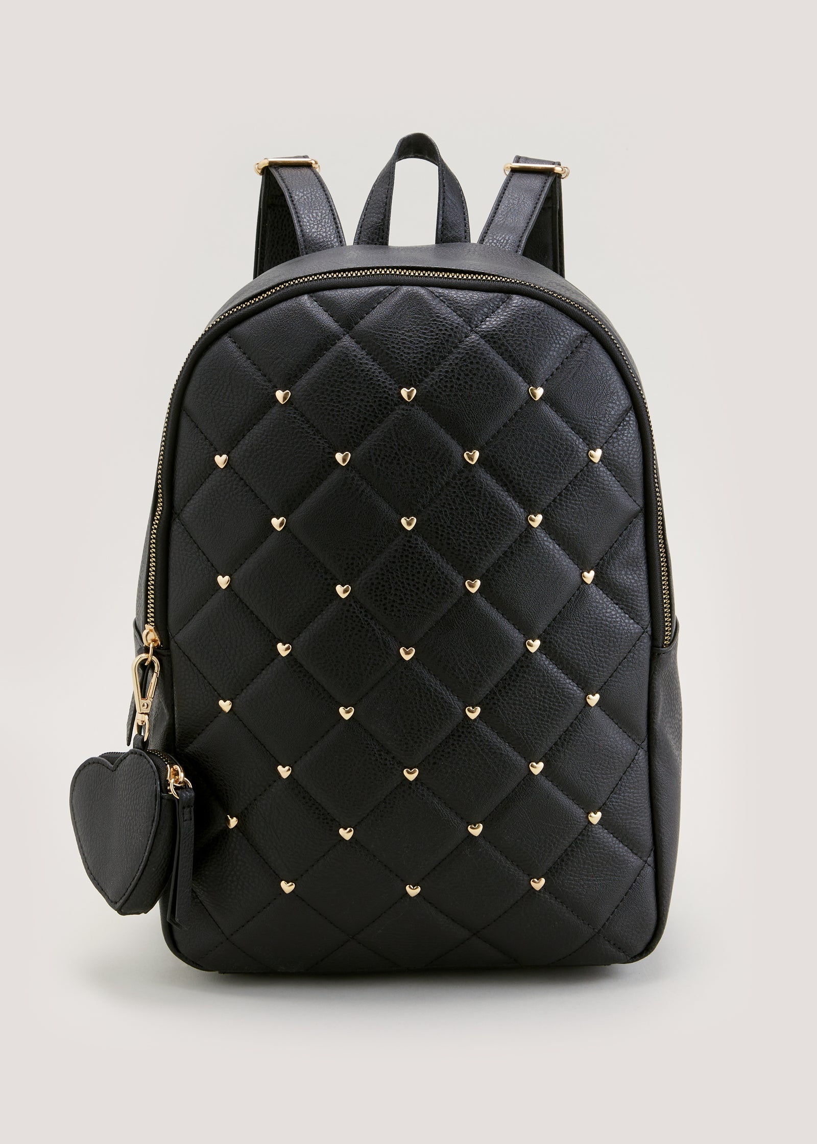 Buy Girls Black Quilted Stud Heart Backpack Online in Oman from Matalan