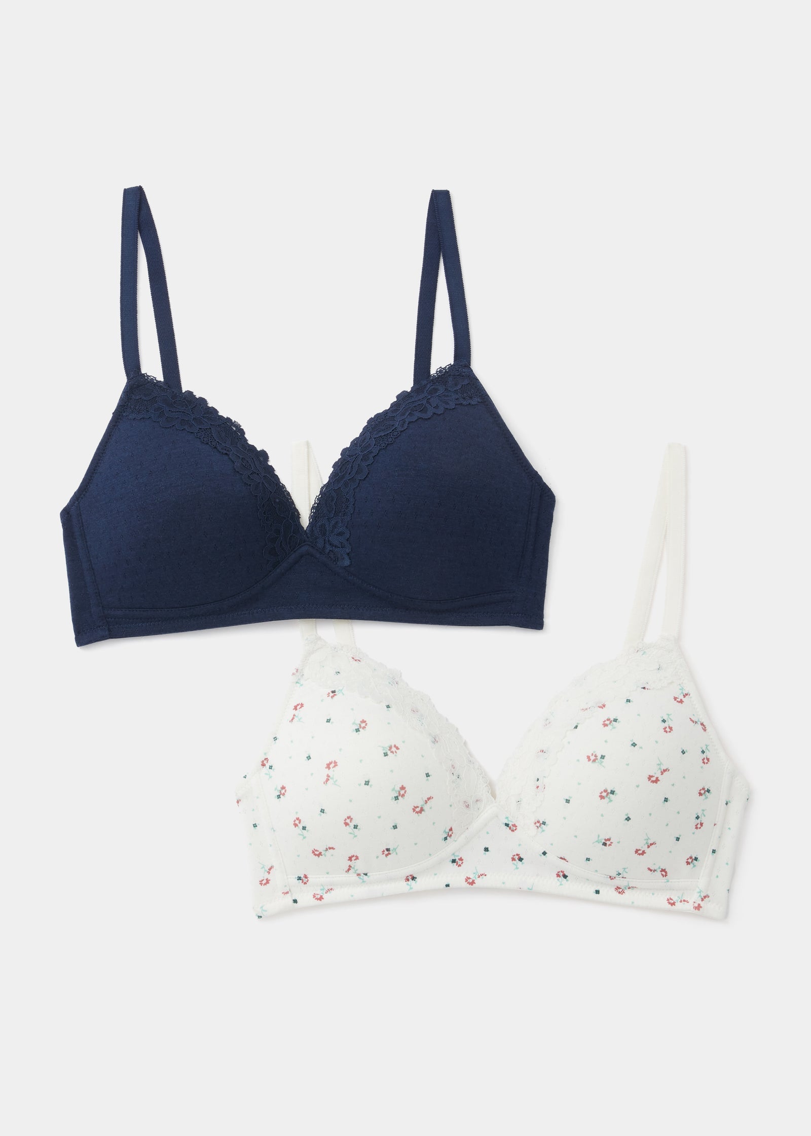 Buy 2 Pack Non Wired Cotton Padded Bras Online in UAE from Matalan