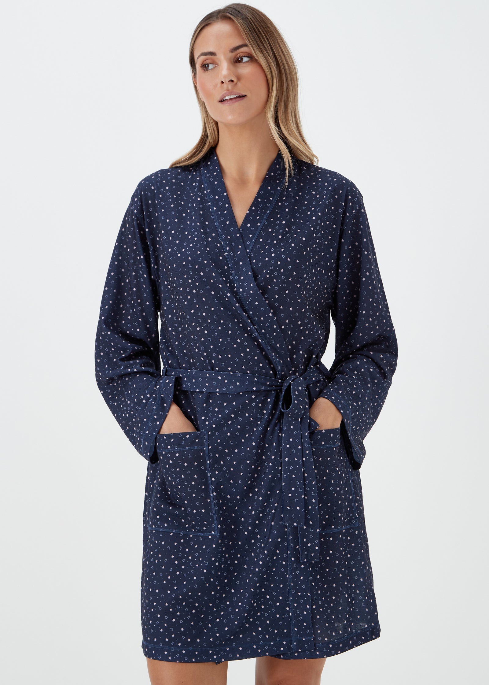 Buy Navy Star Print Dressing Gown Online in UAE from Matalan