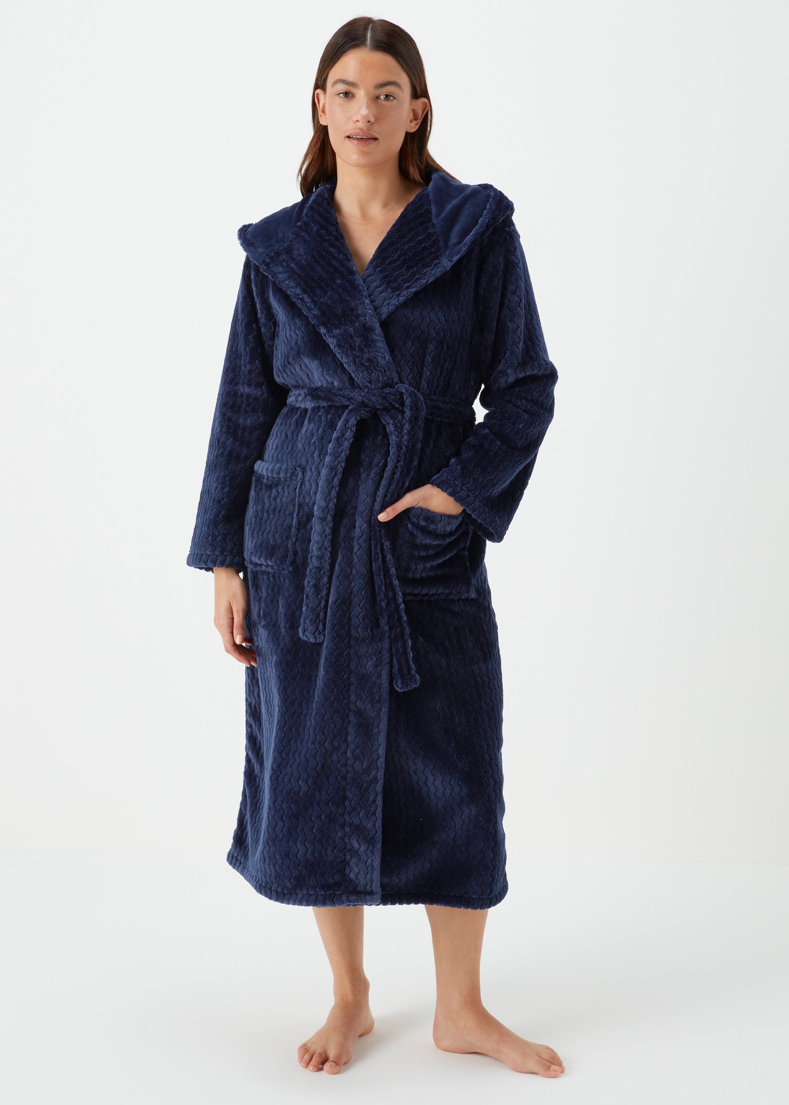 Buy Navy Zigzag Dressing Gown Online in UAE from Matalan