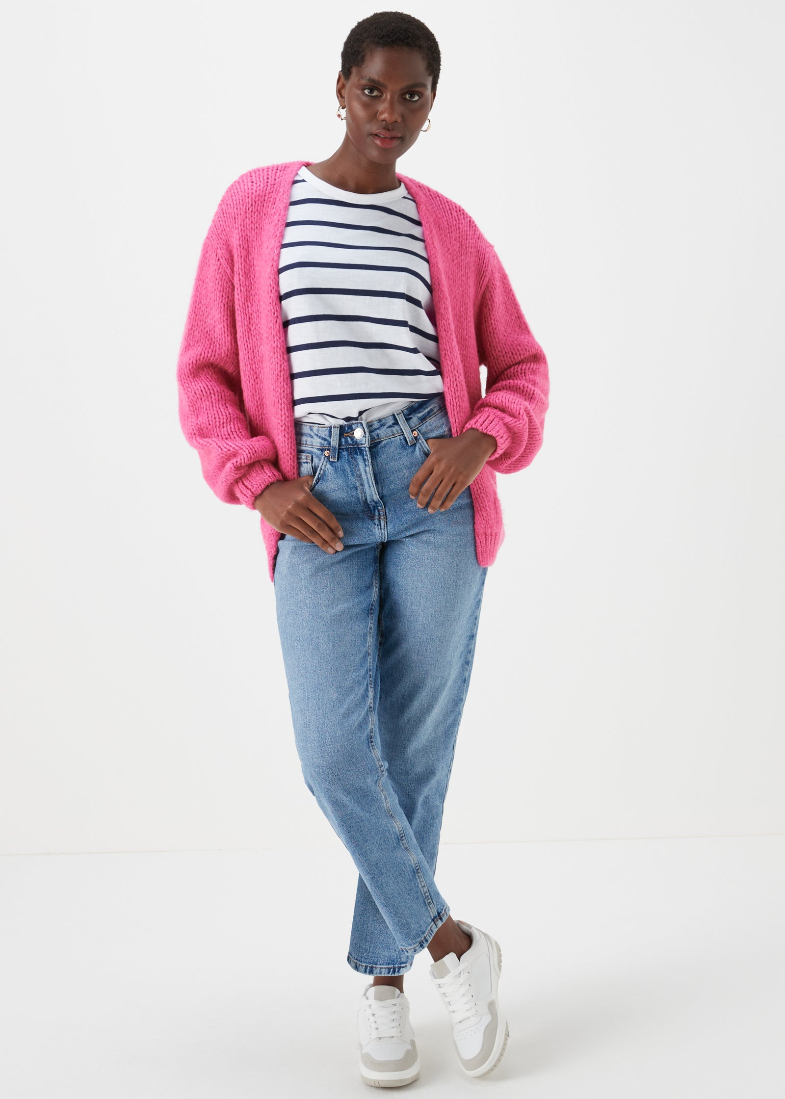 Knitted Sweater Beginning Boutique Blush Pink Cardigan Uk Shop