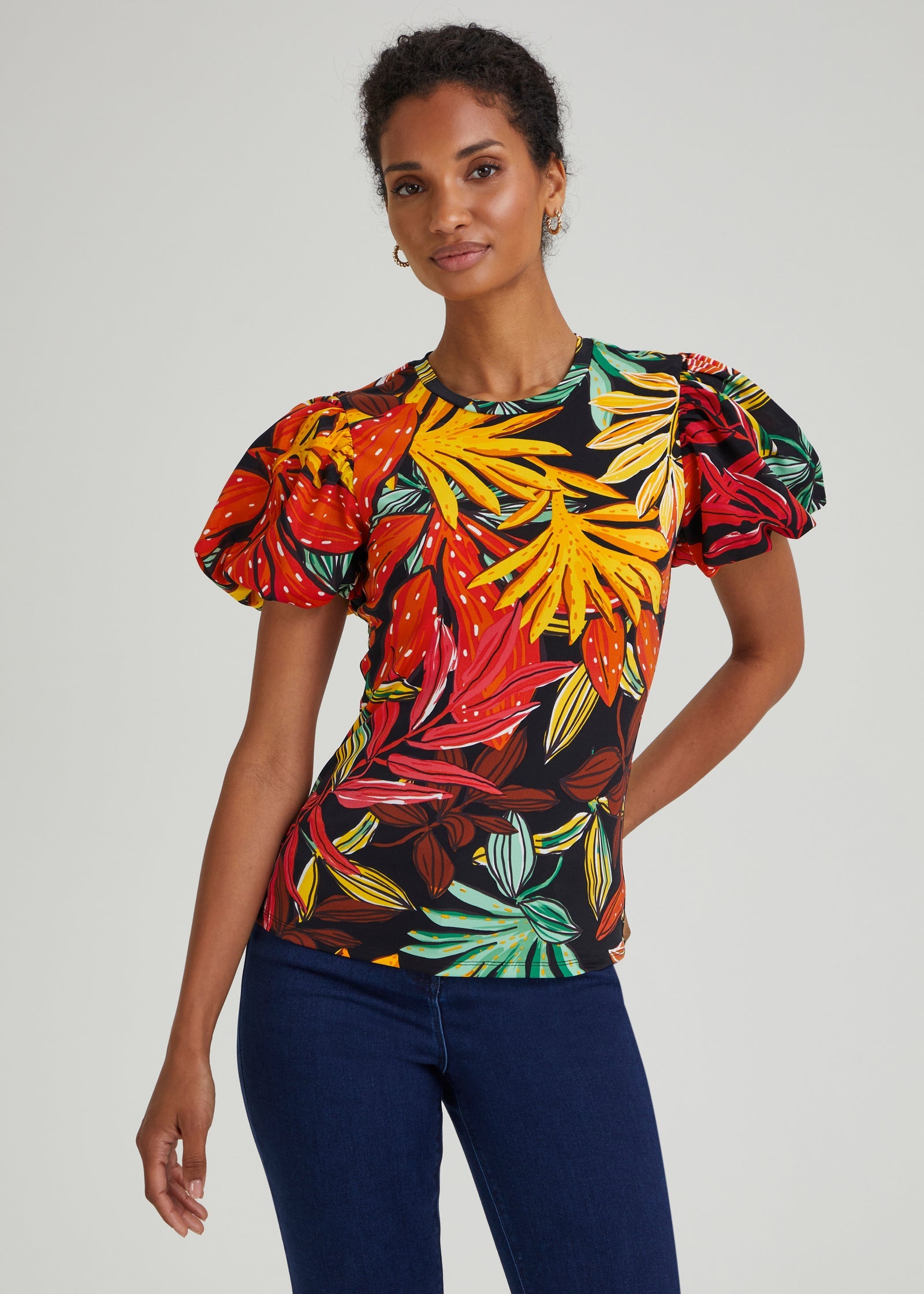 Buy Et Vous Puff Sleeve Woven Top Online in UAE from Matalan