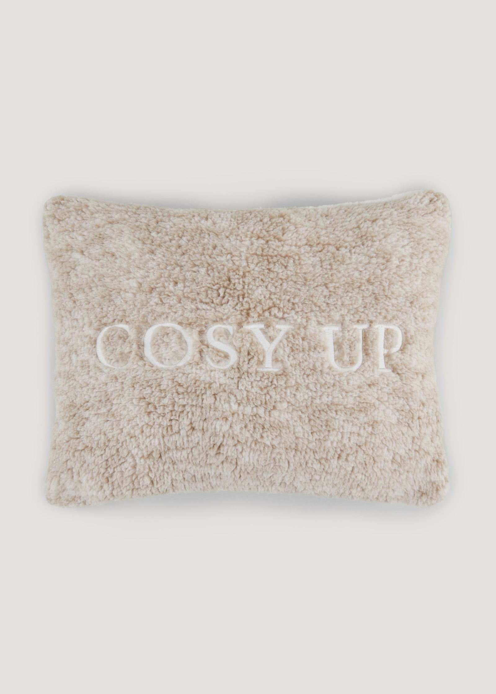 Buy Beige Cosy Up Teddy Fleece Cushion 30Cm X 38Cm Beige in Oman bfab