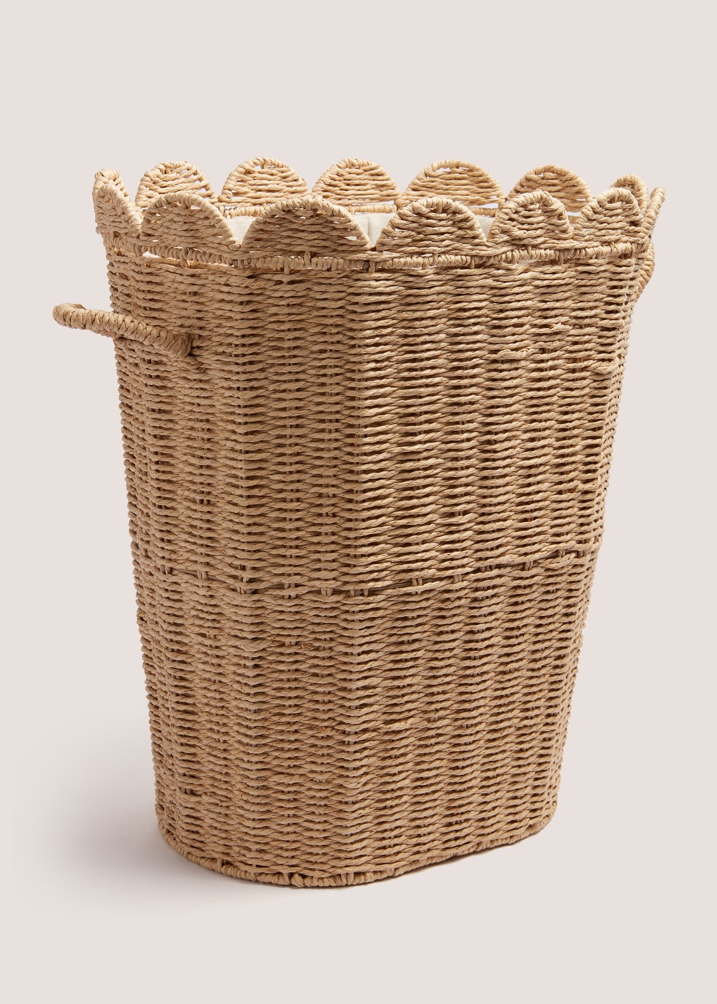 Buy Oval Scallop Edge Woven Laundry Basket NaturalNaturalOne Size