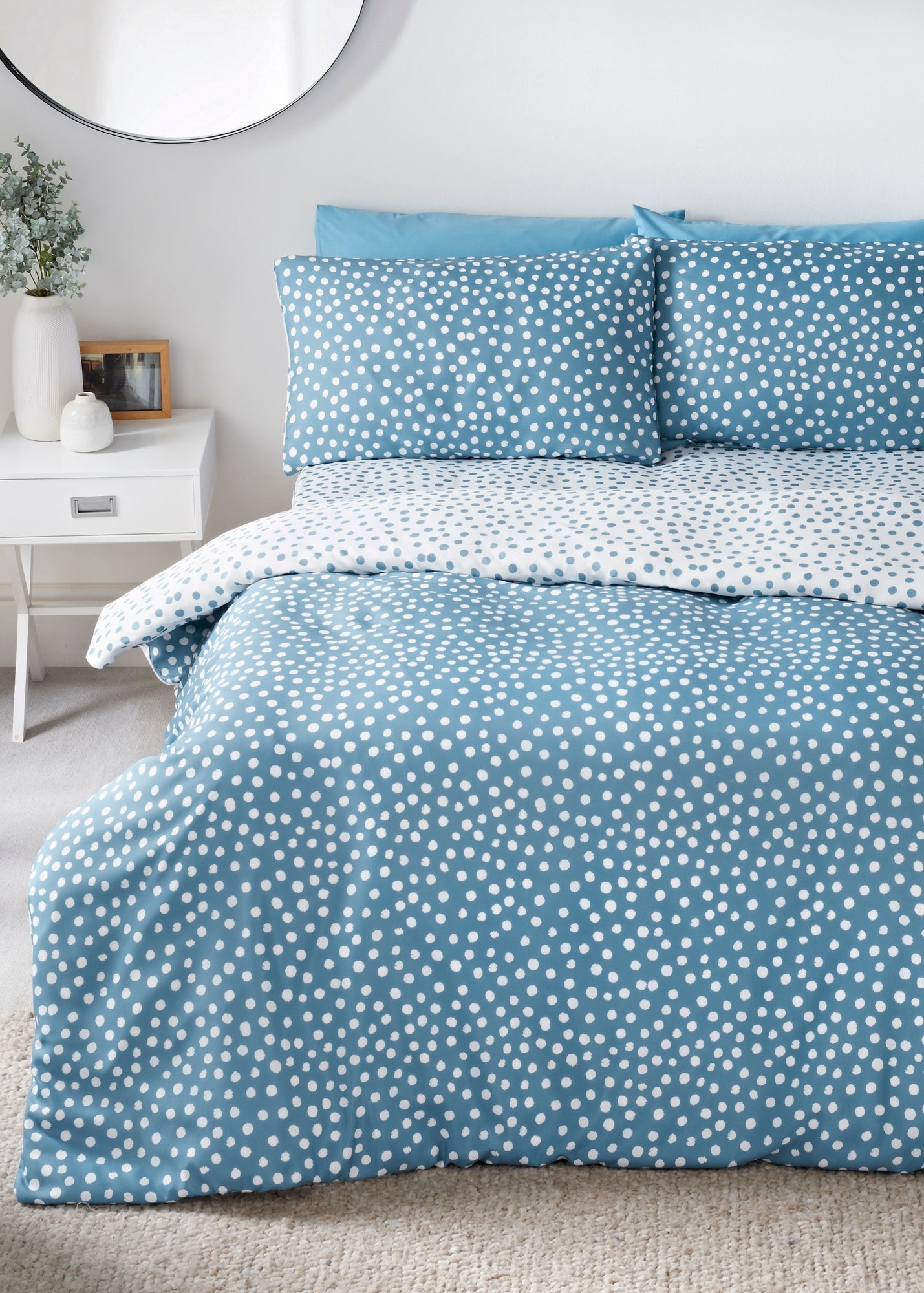 Mint Blue Duvet Cover, Polka Dot Comforter, Ice Blue Duvet, Mint Blue sherpa fleece store blanket, minky blanket, fitted crib sheet, bedding, dots