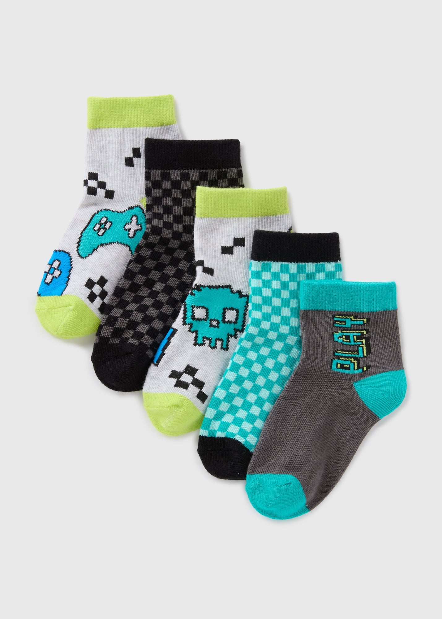 Buy 5 Pack Boys Gamer Socks Online in Jordan from Matalan