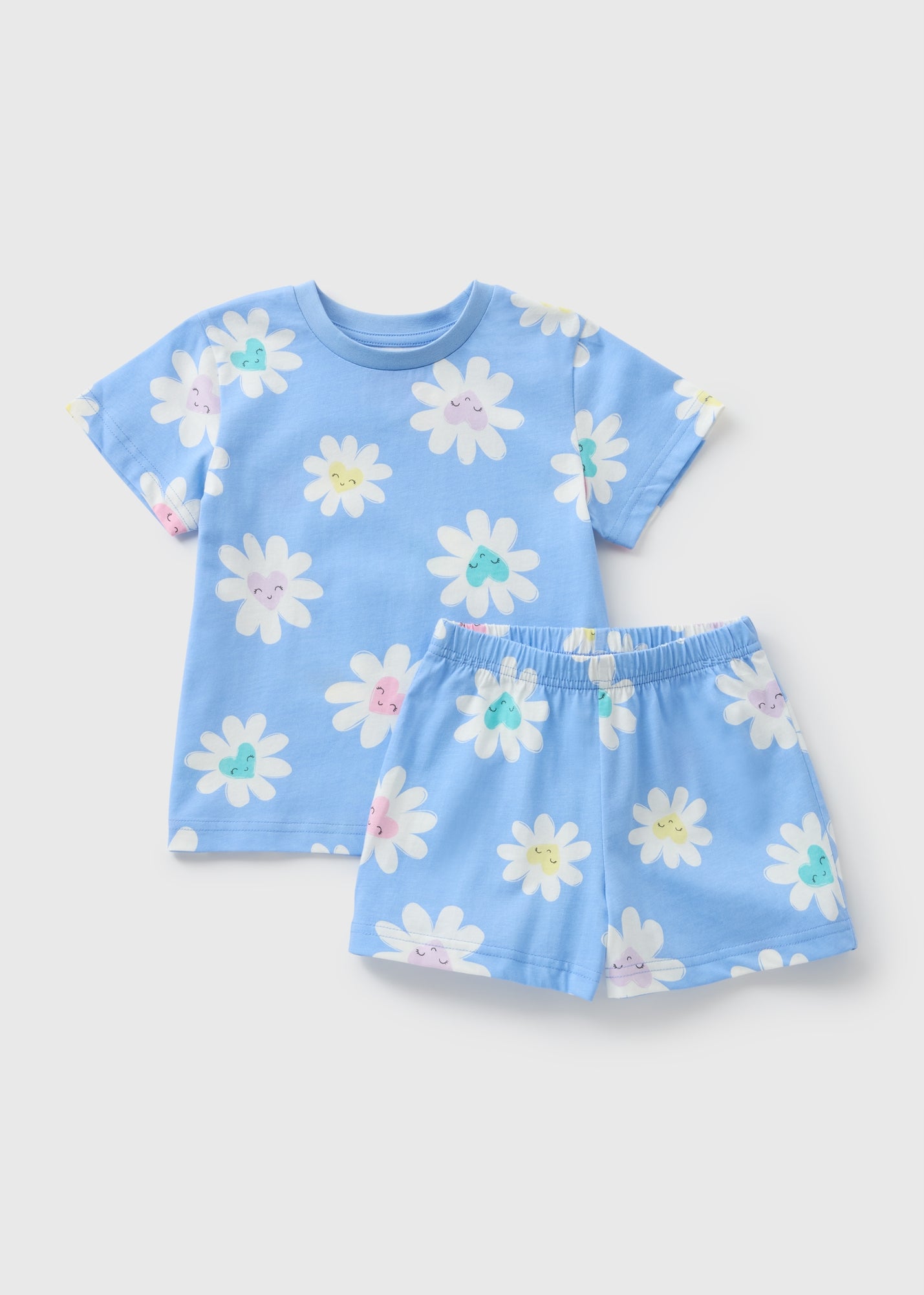 Magenta Bloom Girls Button-Down Asymmetric Tunic & Pajama Set main image 0