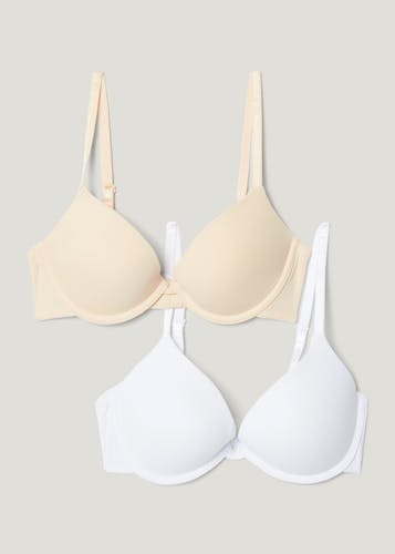 Buy 2 Pack Smooth T-Shirt Bras - White - 32DD in Oman - bfab