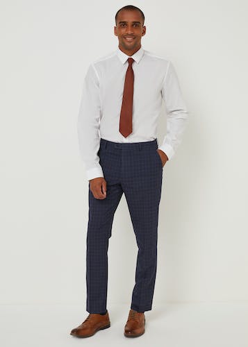 Buy Taylor & Wright Hobbes Navy Check Slim Fit Suit Trousers in Qatar ...