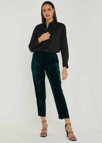 Et Vous Black Pleat Front Snaffle Trousers - Matalan