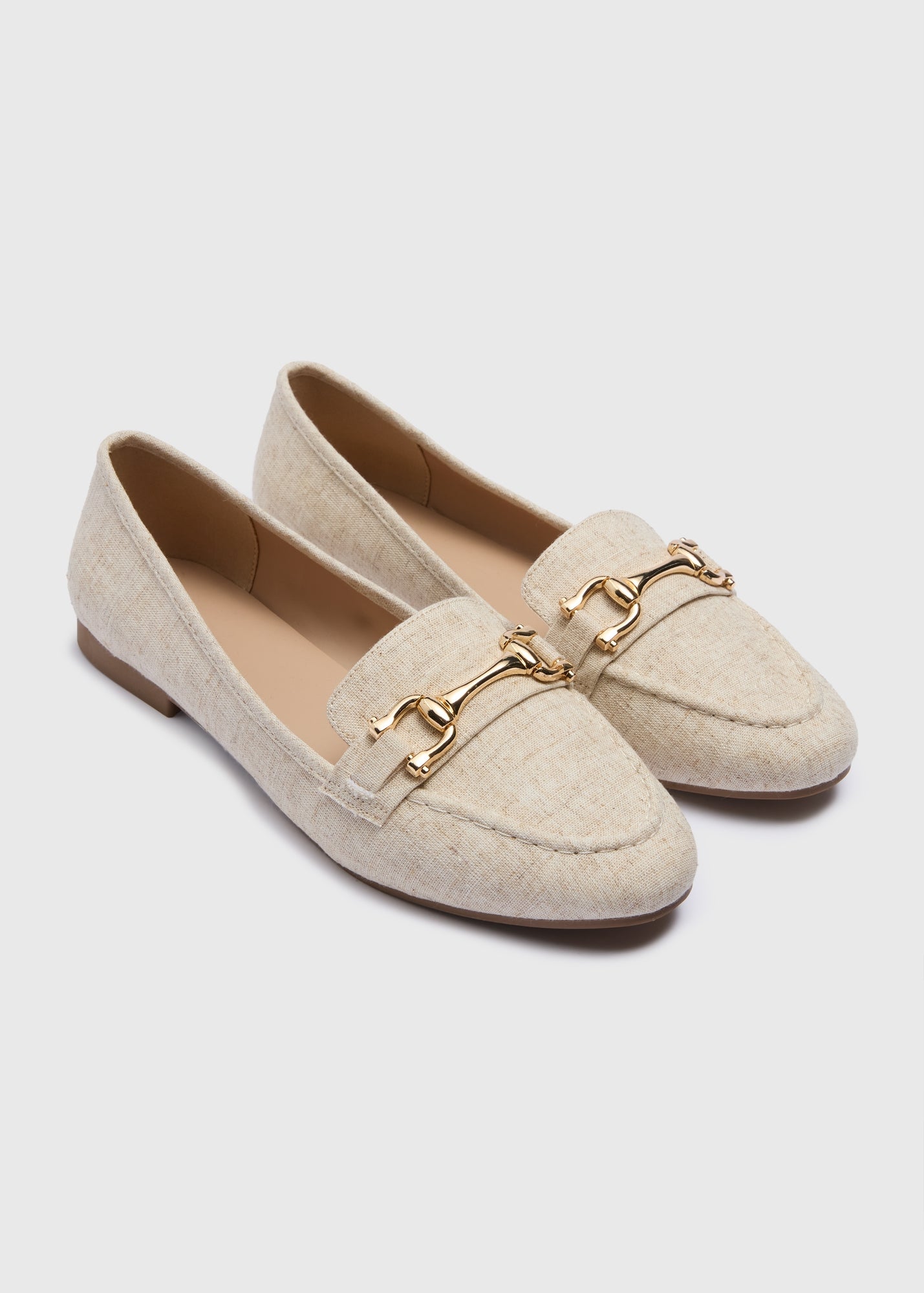 Linen Loafer With Gold Tone Buckle main image 0