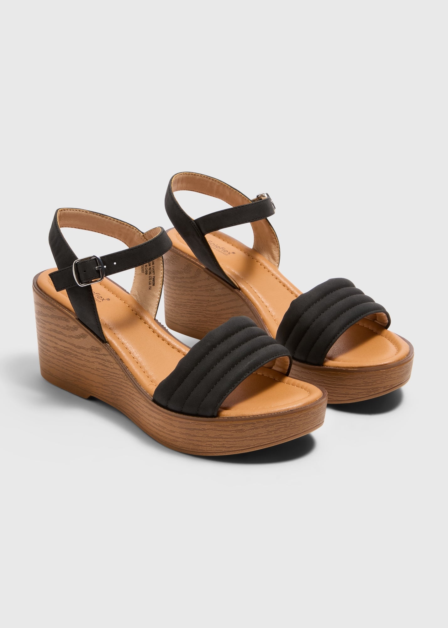 Buy Padded Wedged Sandals-Black-6 Online in Saudi Arabia bfab