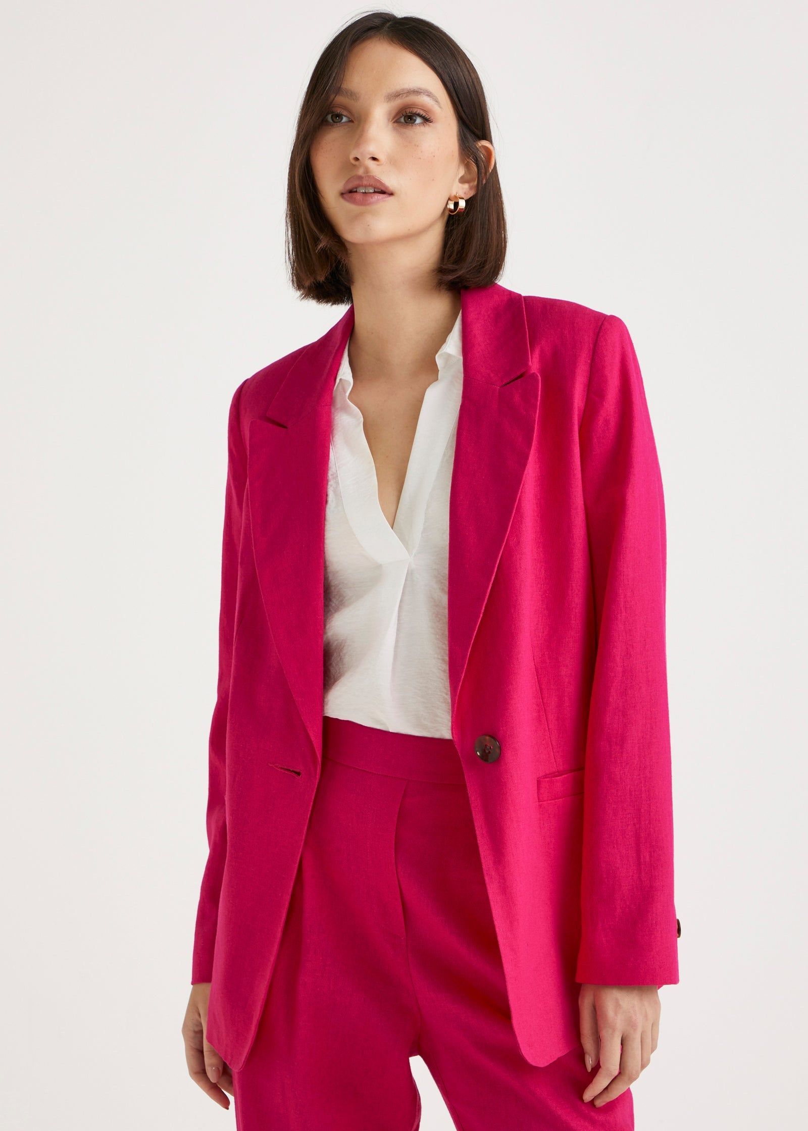 Buy Et Vous Pink Linen Blend Suit Blazer in Bahrain - bfab