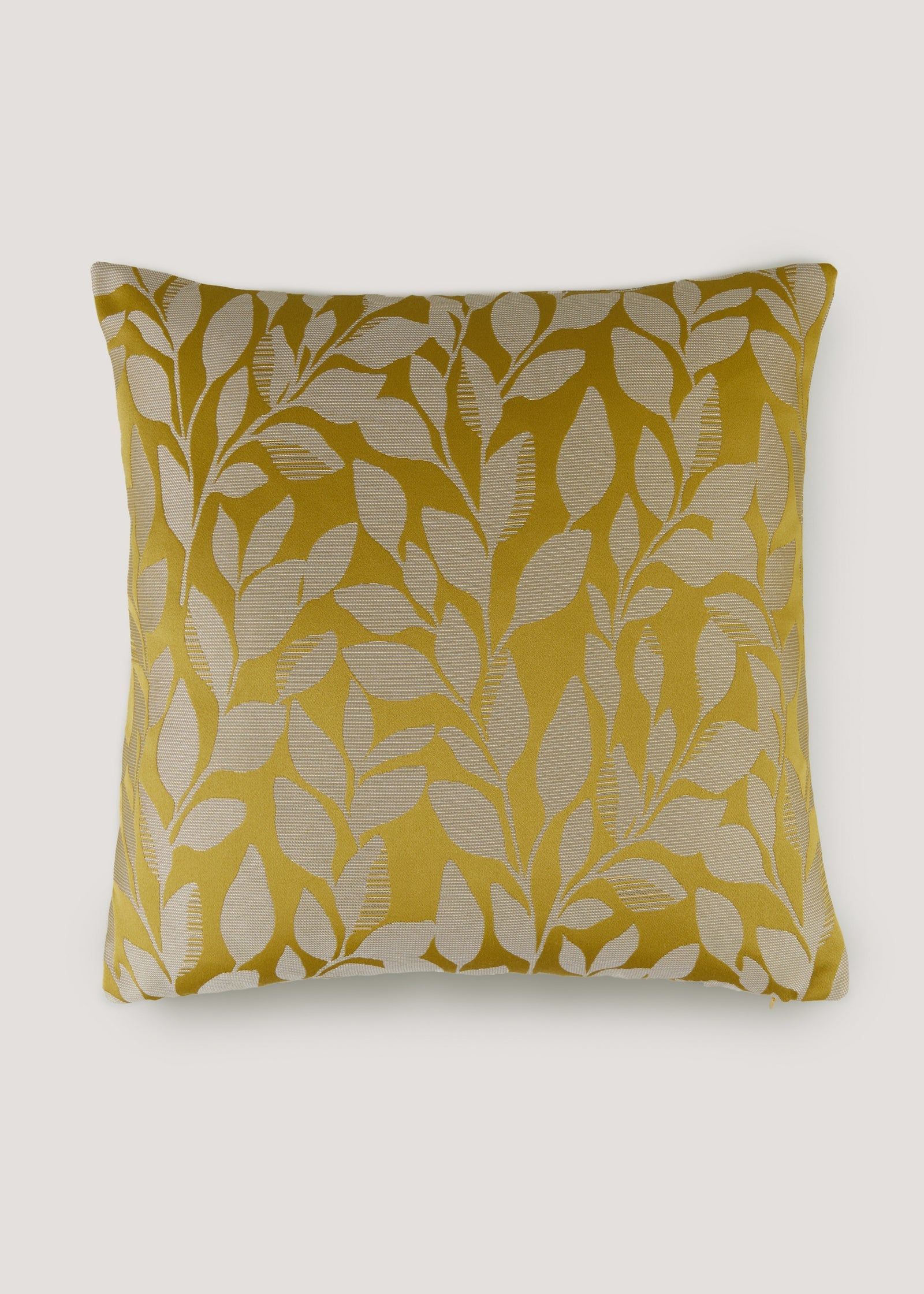 Buy Yellow Jacquard Leaf Cushion 43cm x 43cm Online in Oman from Matalan