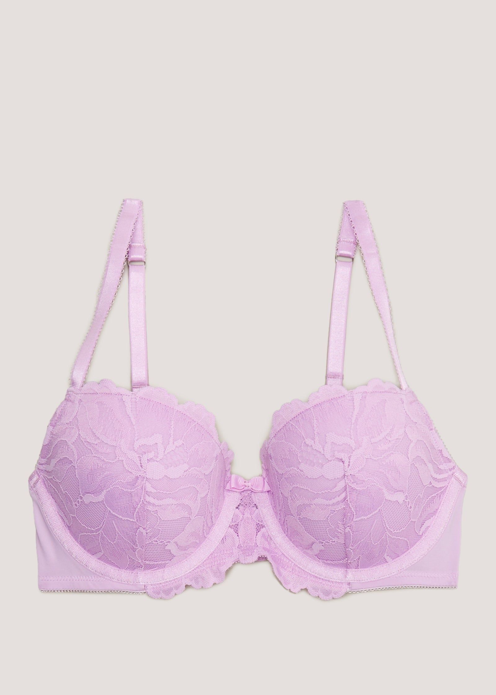 Buy Lilac Floral Lace Padded Bra 38D, Bras