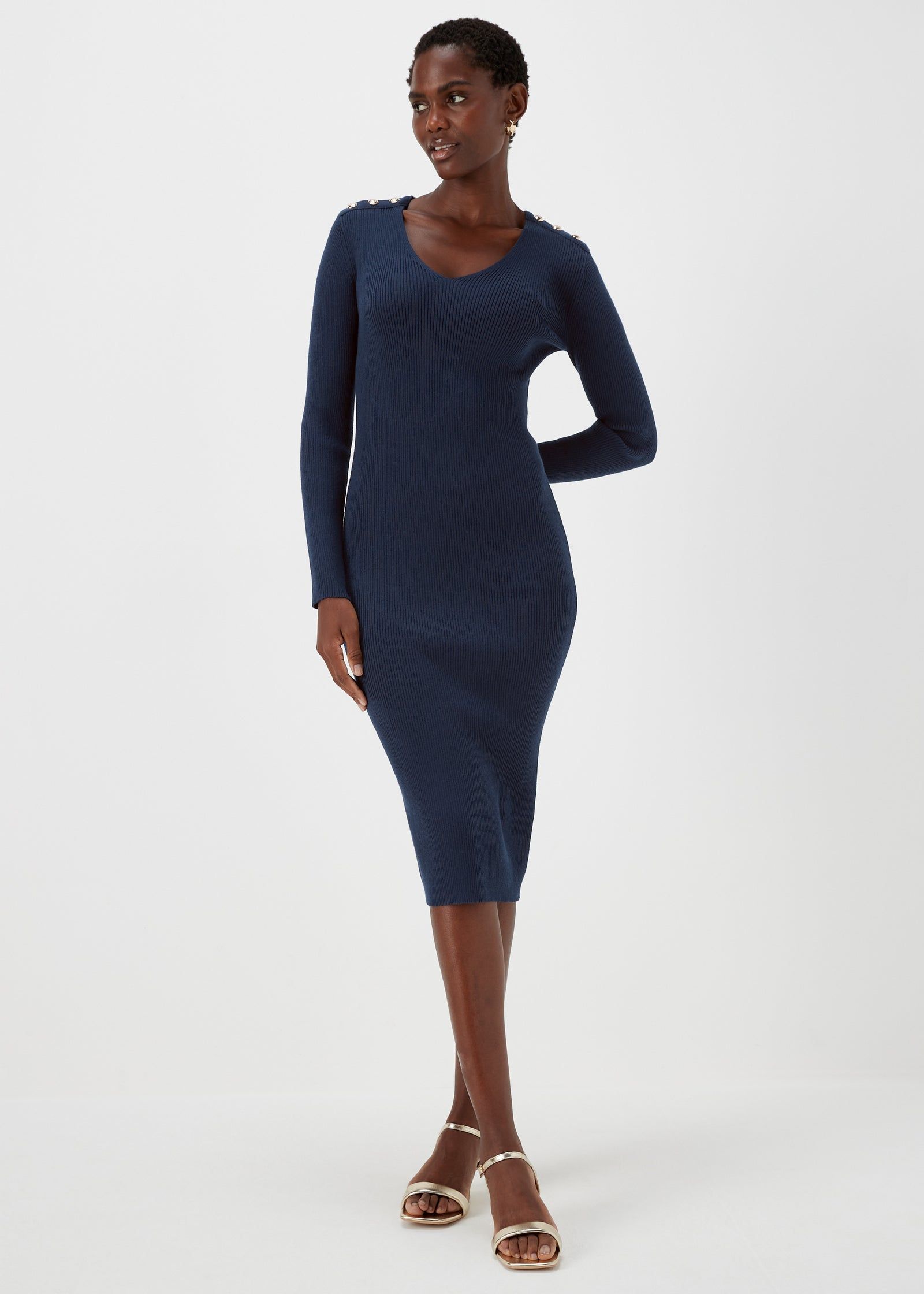 Buy Et Vous Knitted Button Dress Online in Oman from Matalan