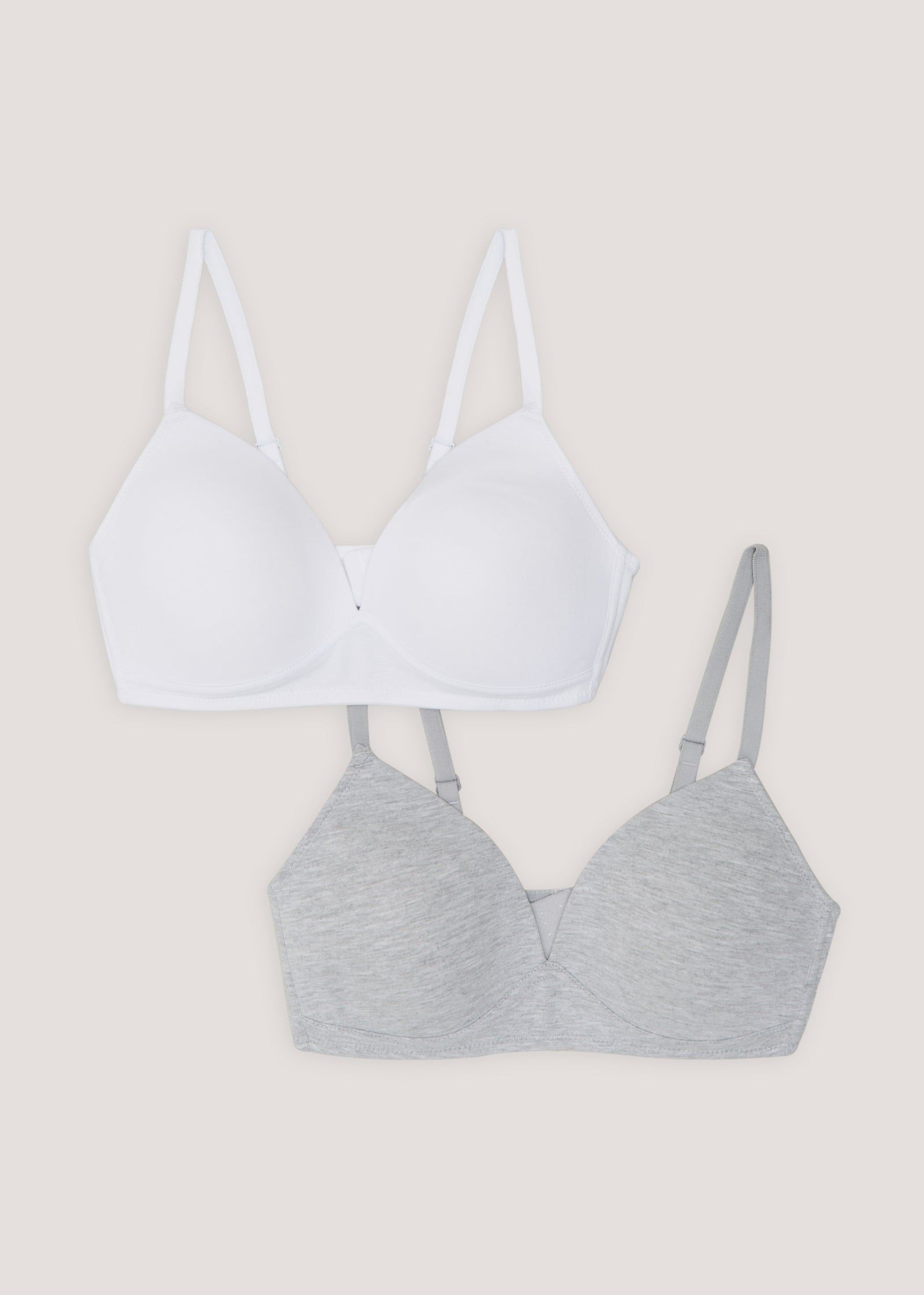 White Non Wired Broderie Cross Over Bra - Matalan