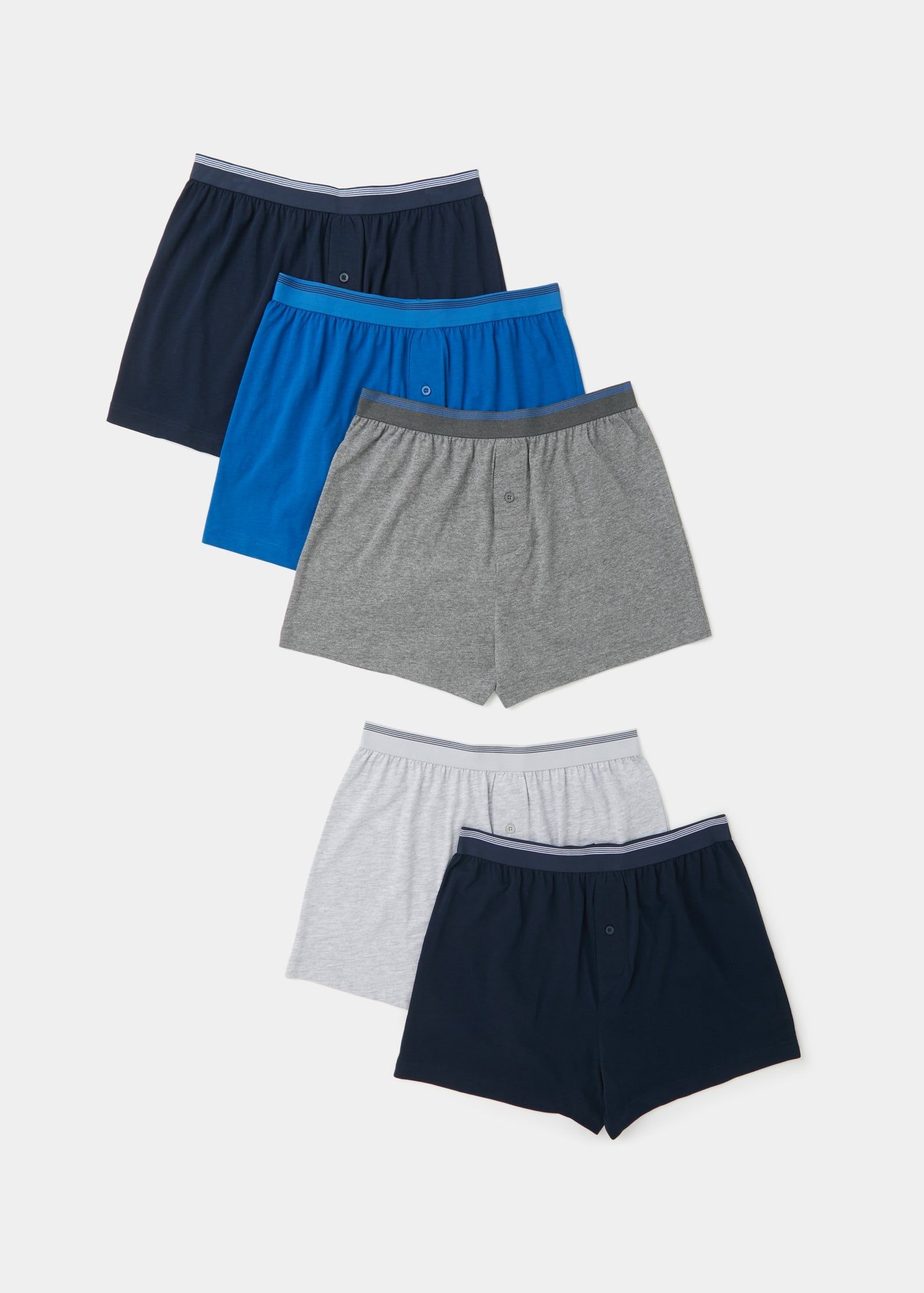 5 Pack Loose Fit Boxers Navy L