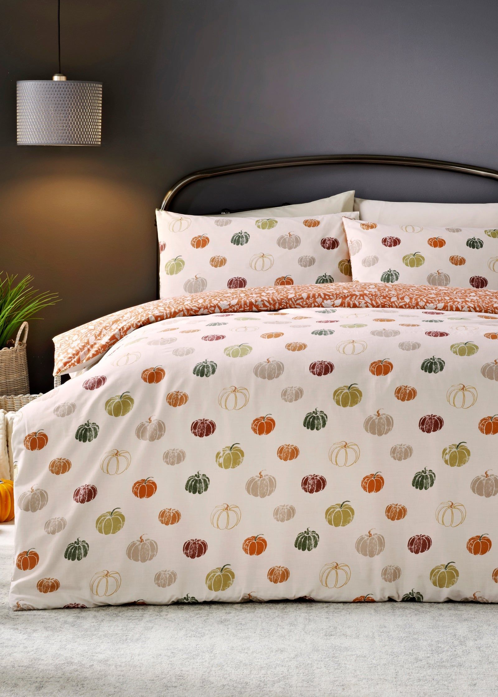 Buy Orange Pumpkin Duvet Set Orange King Online in Bahrain from Matalan