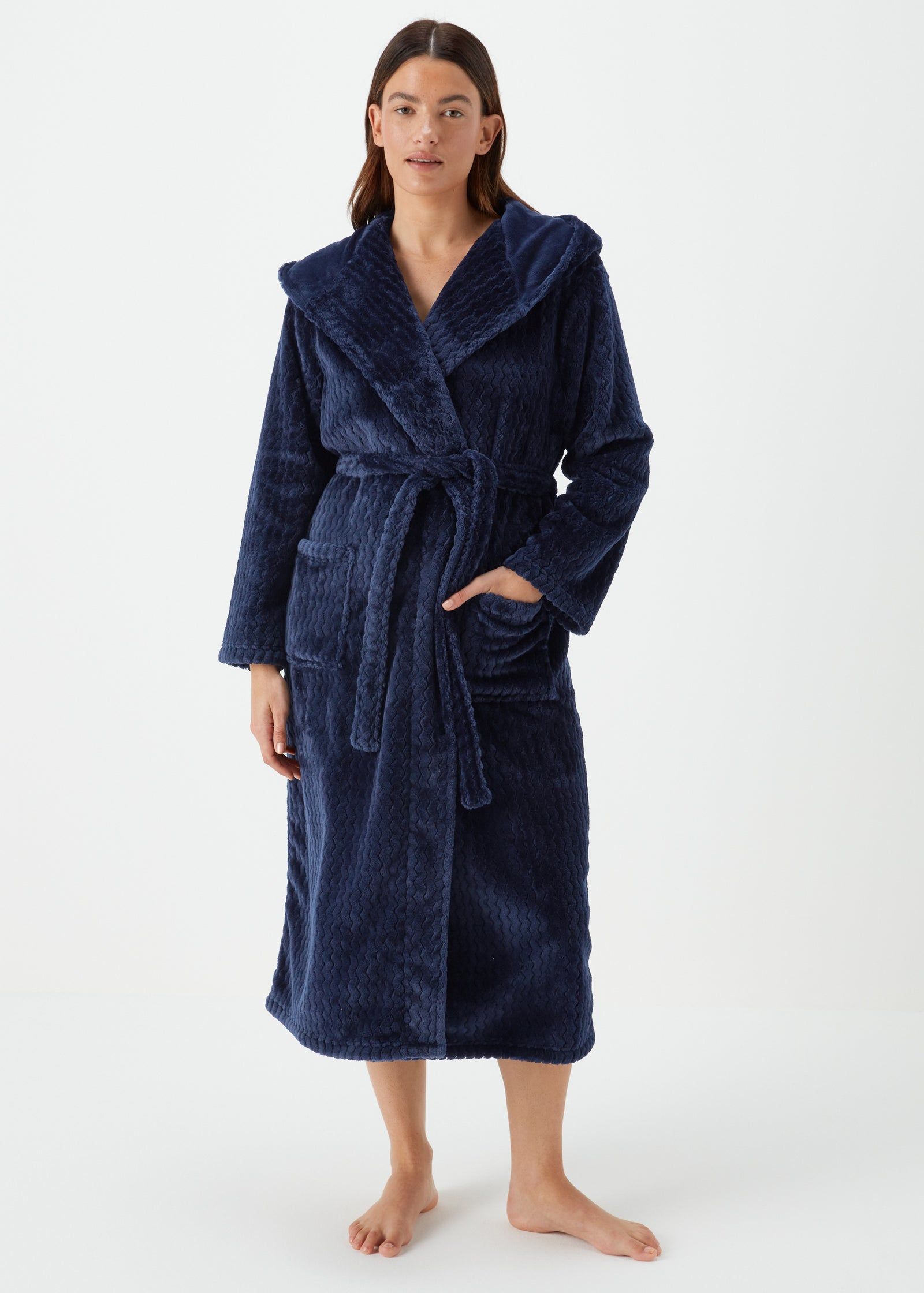 Buy Navy Zigzag Dressing Gown Online in Bahrain from Matalan