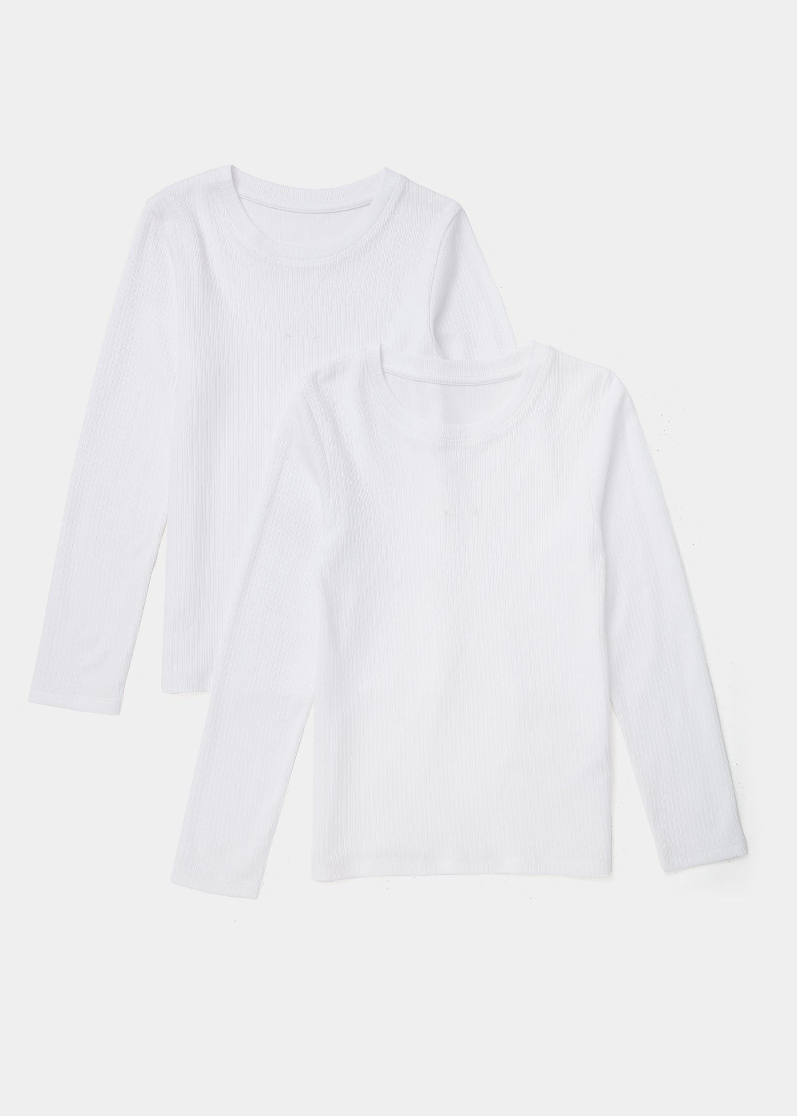 Buy Kids 2 Pack White Long Sleeve Thermal T-Shirts (2-13yrs) - White - 8-9Y  in Oman - bfab