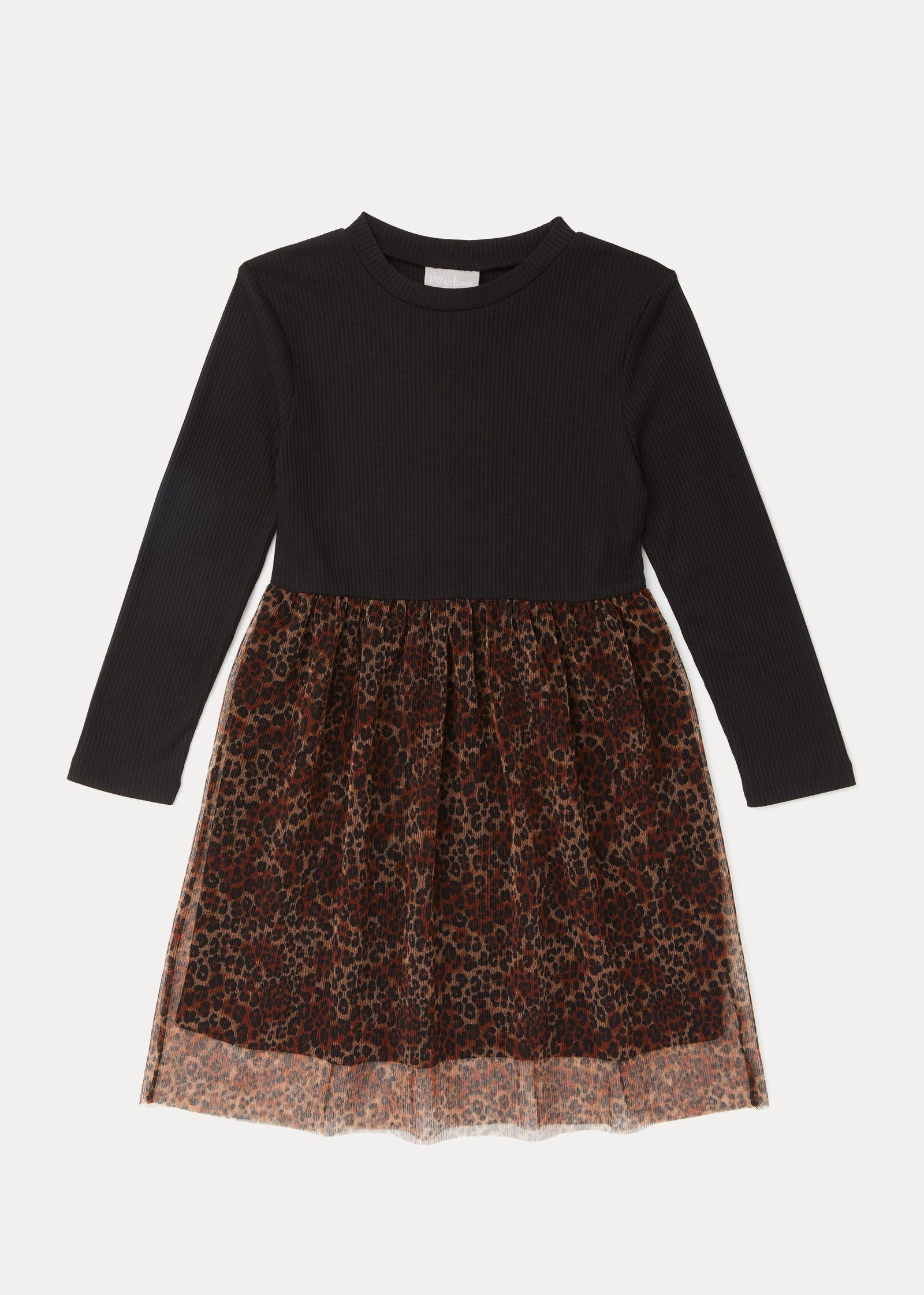 Brown Leopard Print Mesh Midi Dress - Matalan