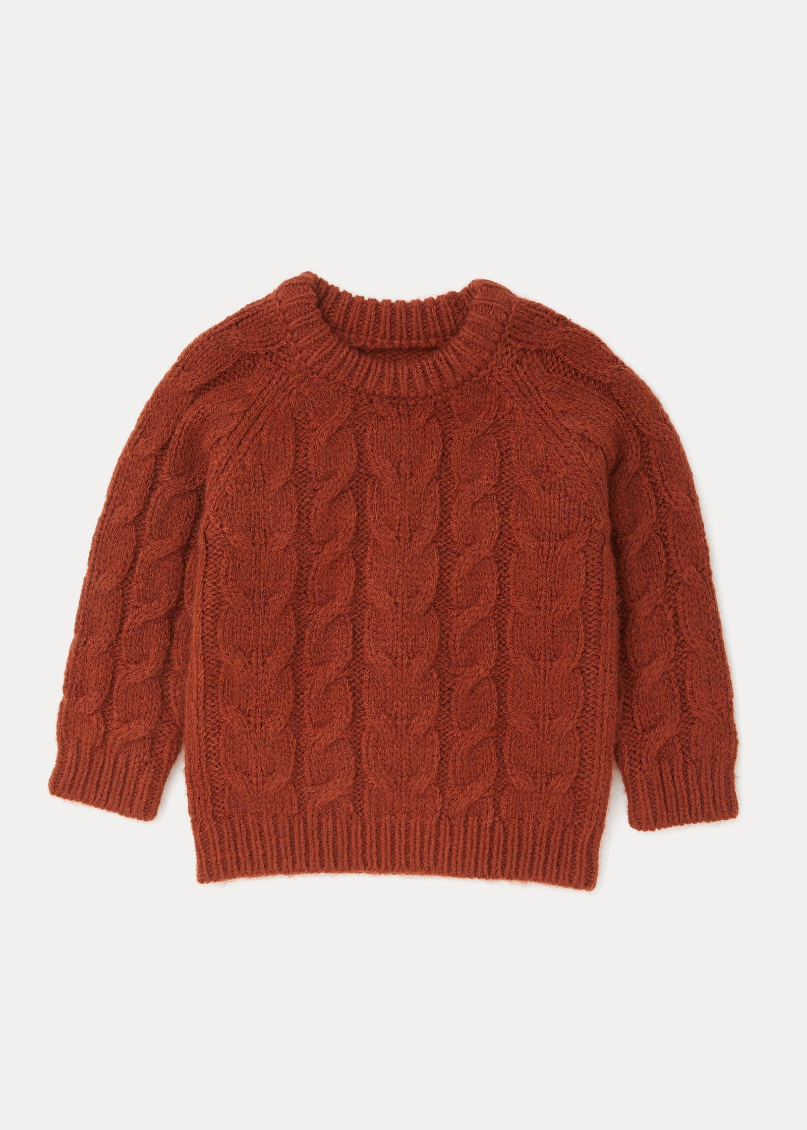 Rust cable knit sweater discount