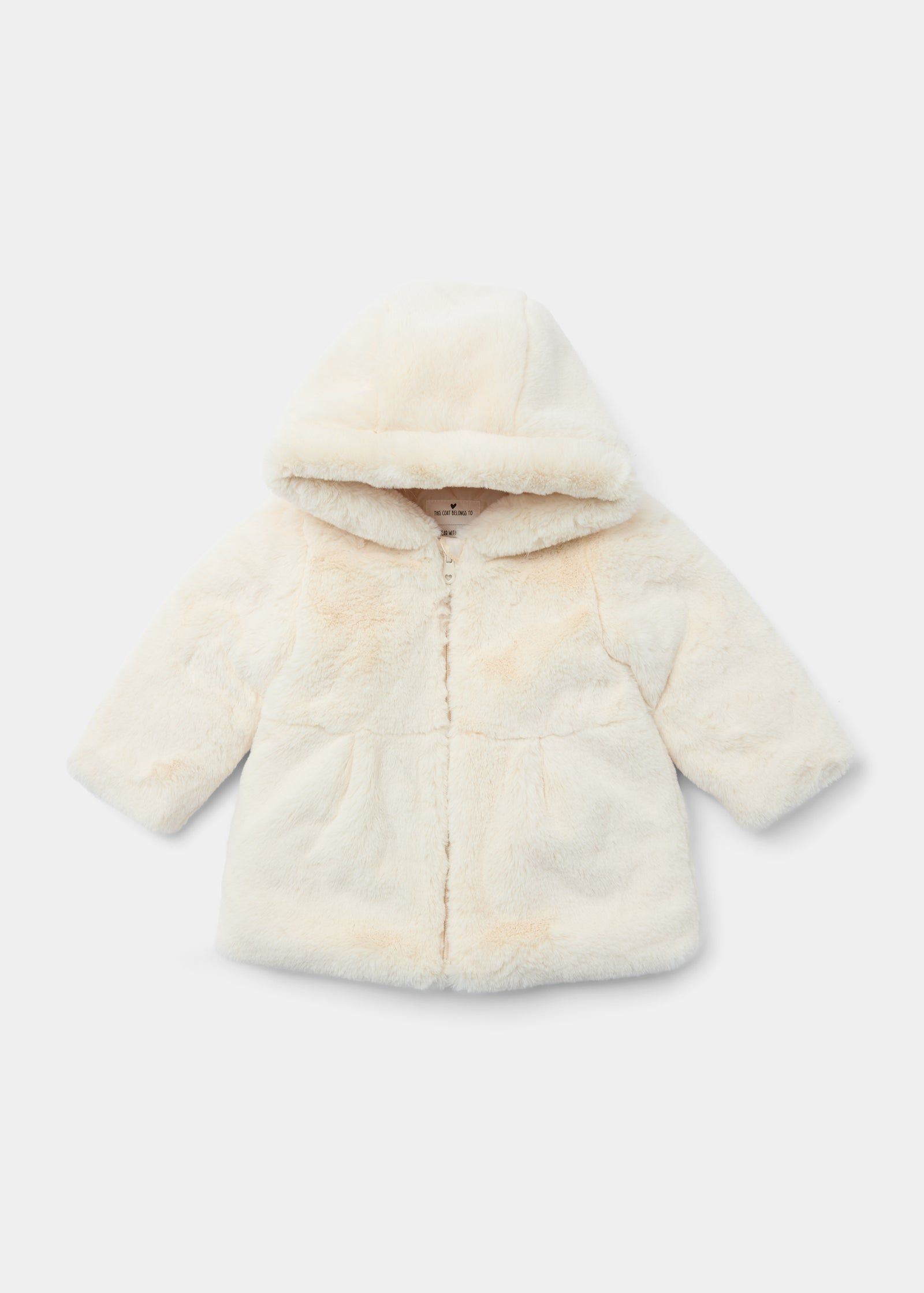 Kids cream fur coat outlet