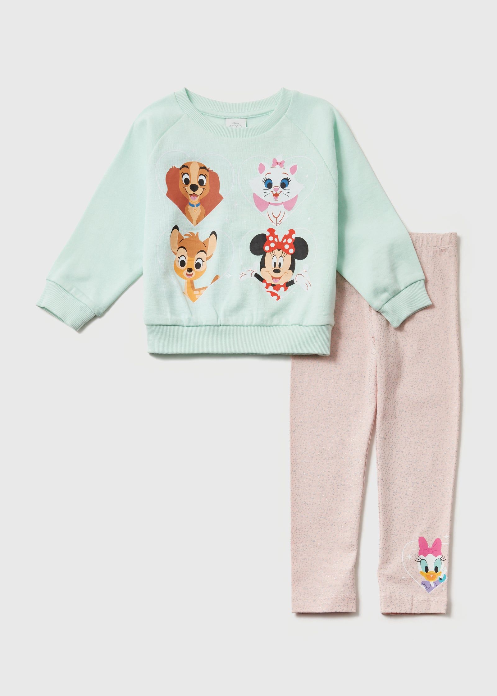 Buy Kids Aqua Disney Heart Print Sweatshirt & Leggings Set (9Mths