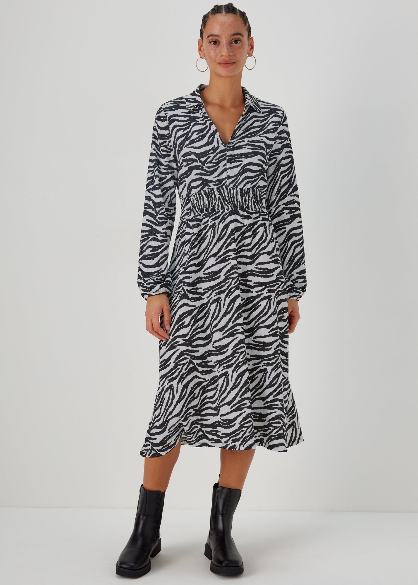 Long zebra print dress best sale