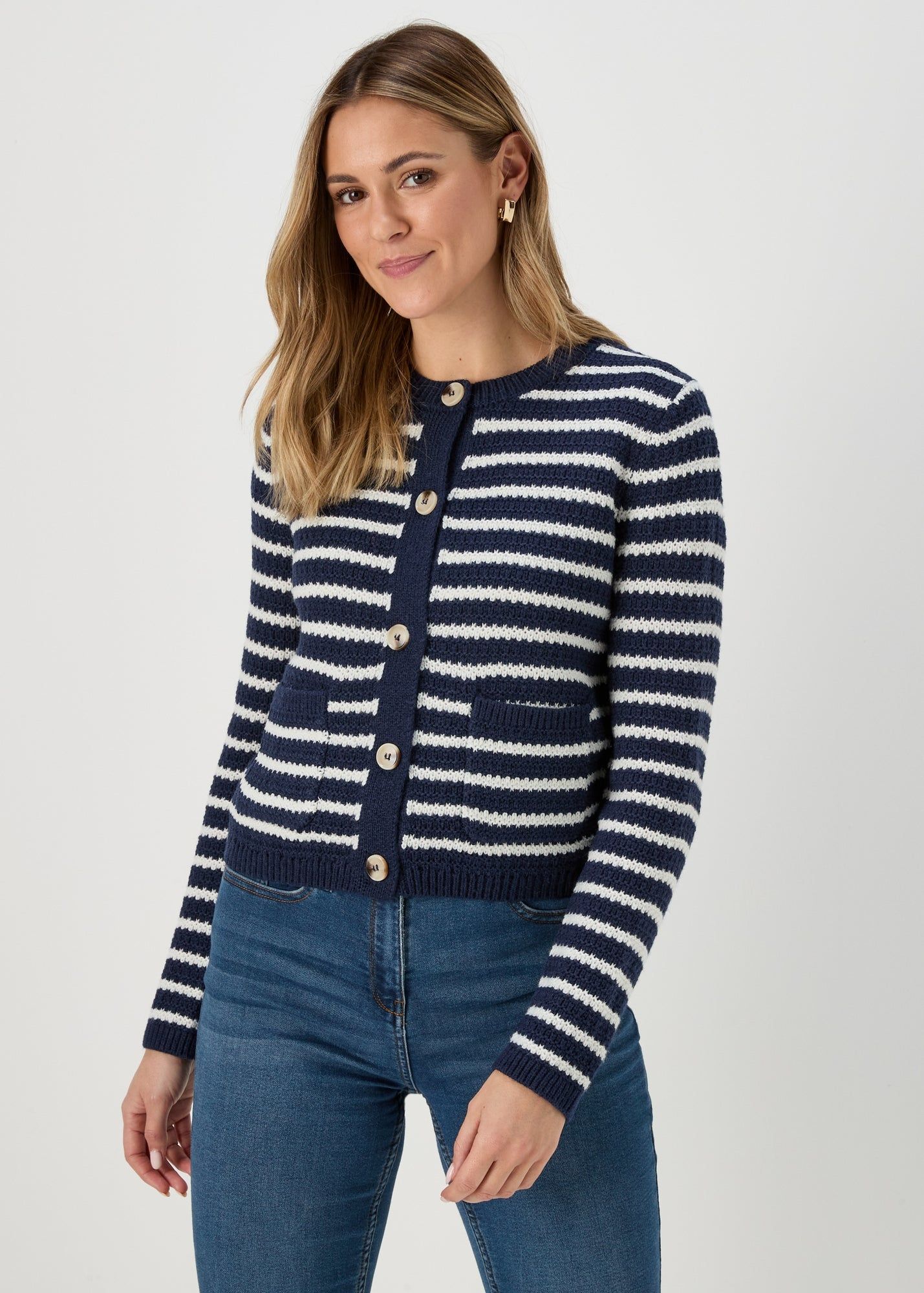 Buy Stripe Button Cardigan in Bahrain bfab