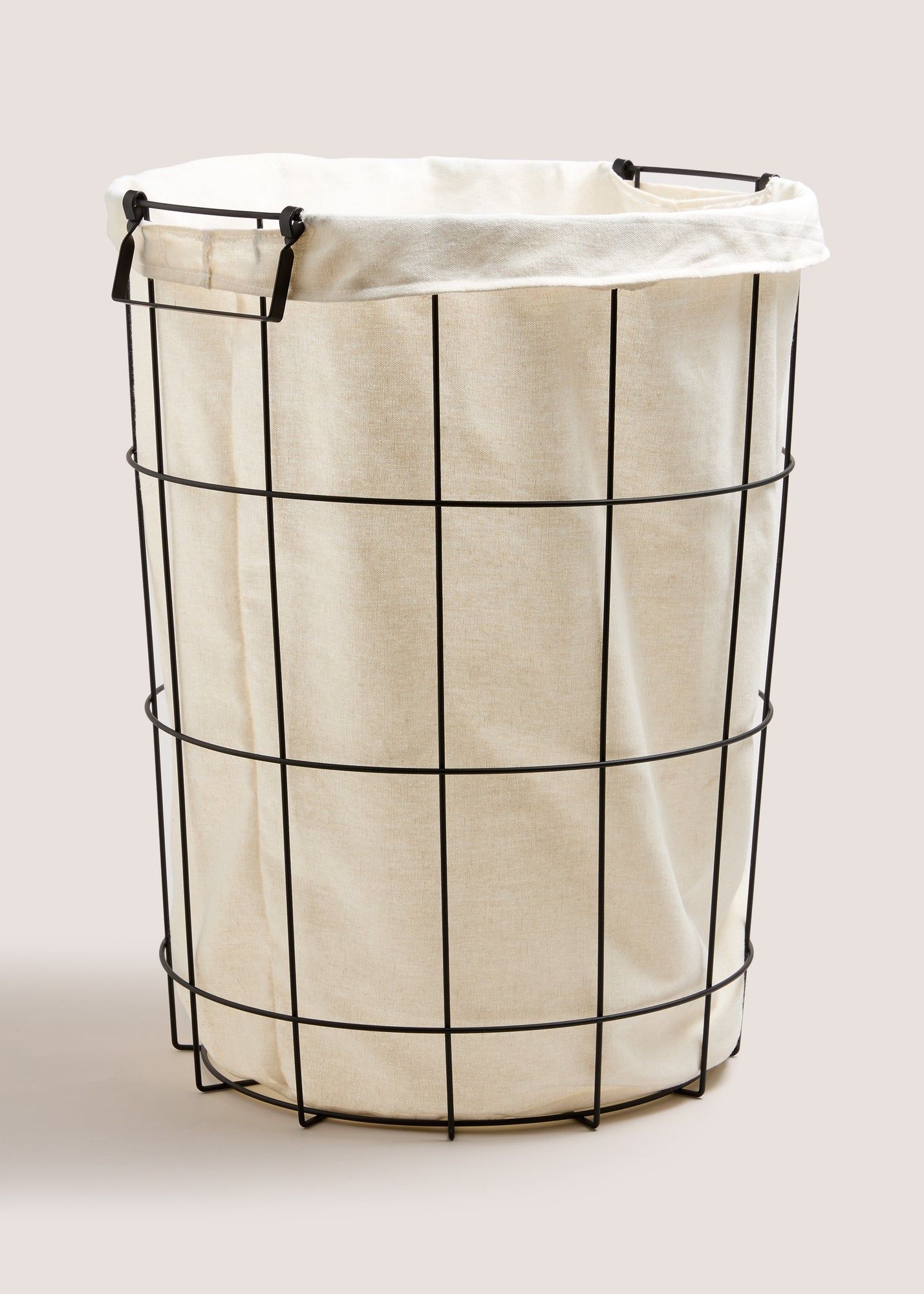 Wired Laundry Basket Metal Black One Size