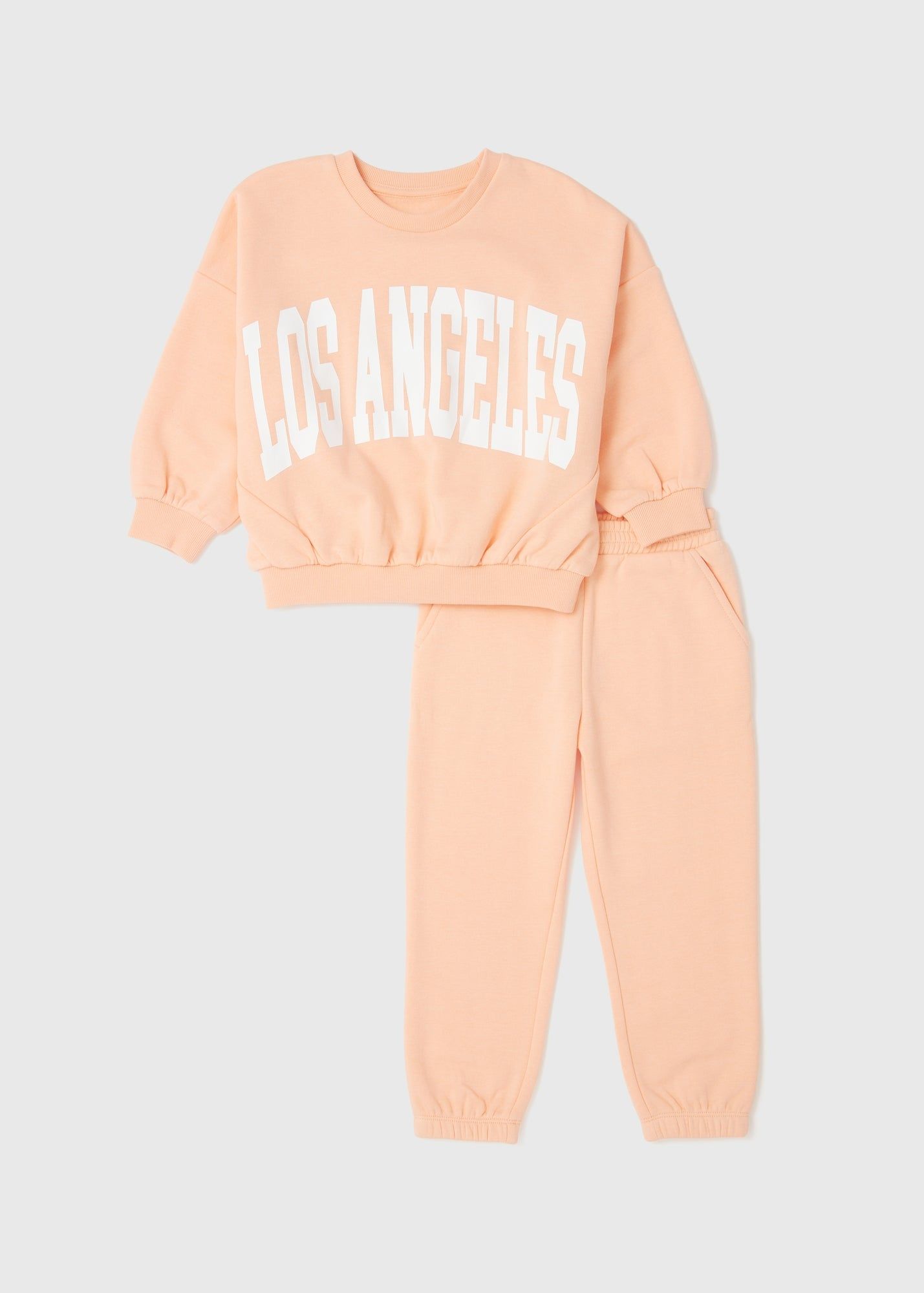 Buy Girls Los Angeles Joggers Sweatshirt Set Pink 1 1.5 Y Online in UAE from Matalan