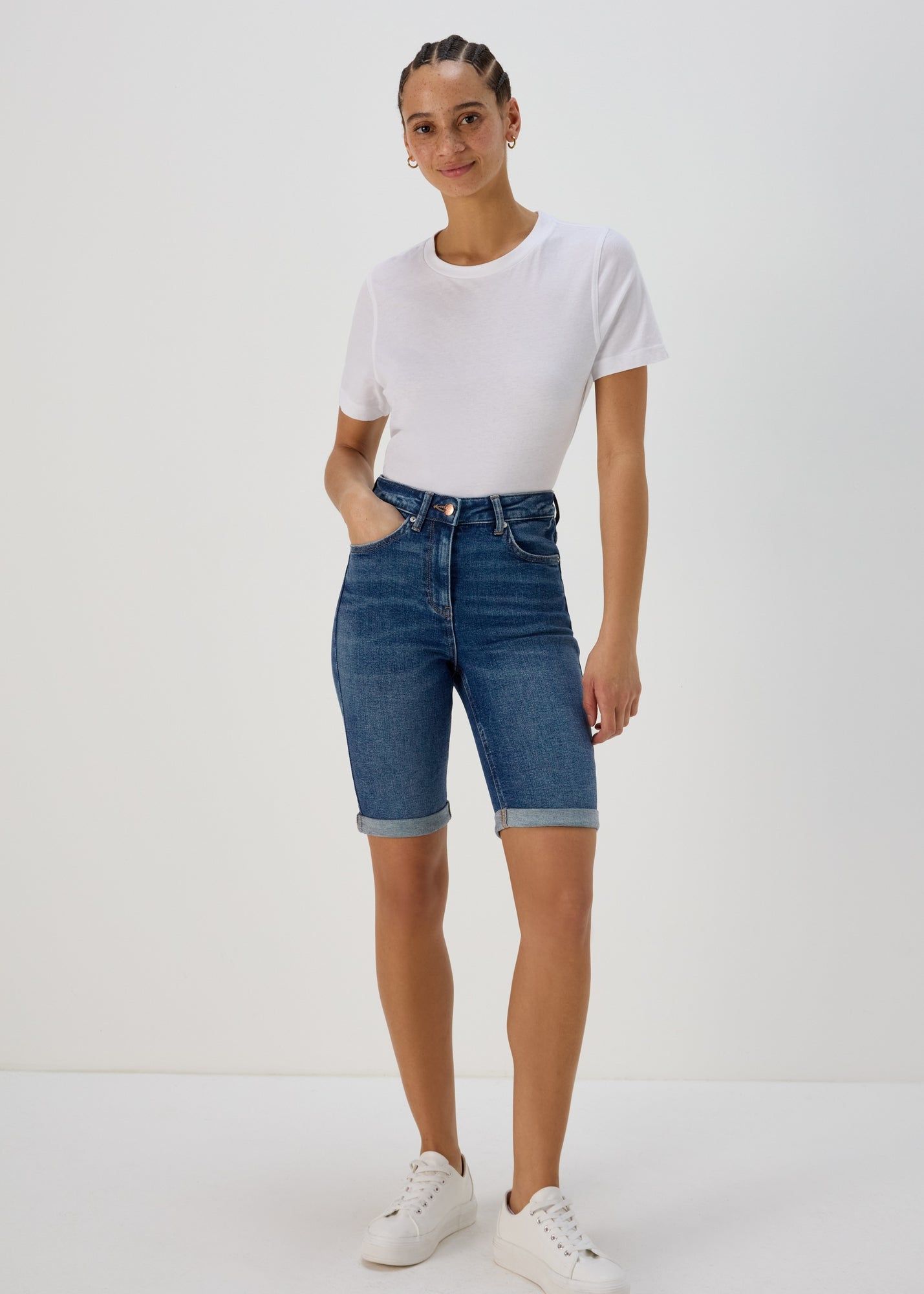 High waisted denim shorts matalan best sale