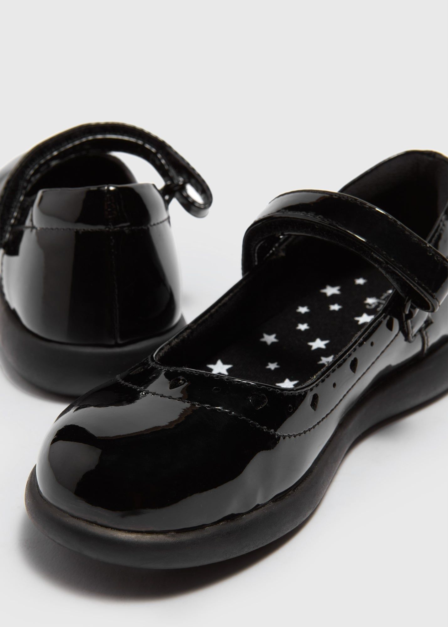 Naihoow Mary Jane Chaussures Plates École Filles - Bout Rond Velcro, Noir