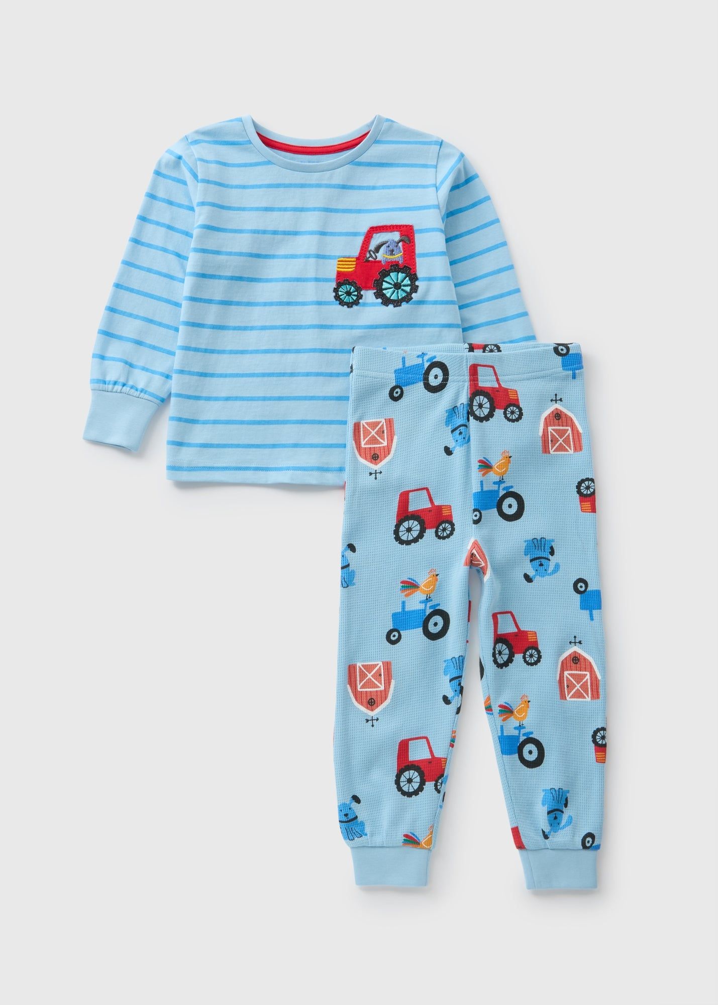 Buy Boys Farm Waffle Pyjama Set-Blue-3 Y Online in Bahrain
