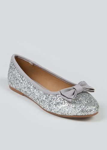 Girls silver sparkly shoes new arrivals
