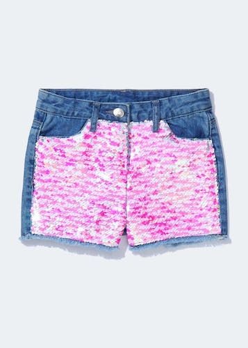 Buy Girls Mid Wash Sequin Shorts 4 13yrs Mid Wash 8Y Online in Jordan bfab