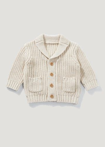 Buy Unisex Stone Fisherman Ribbed Cardigan Newborn 23mths Online in Bahrain bfab