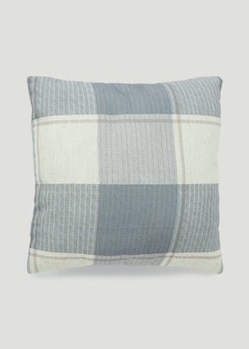 Textured Check Cushion Grey One Size
