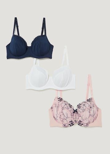 Buy 3 Pack DD+ Non Padded Bras - Pink - 32G Online in Oman from Matalan