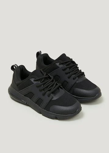 Buy Kids Black Mesh Lace Up Trainers Younger 10 Older 6 Online in Qatar from Matalan