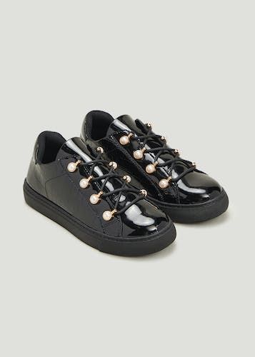 Buy Girls Black Pearl Trainers Younger 10 Older 5 Black 10 Infants Online in Bahrain from Matalan