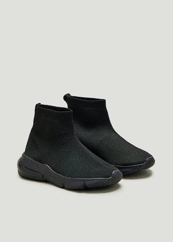 Buy Kids Black Sock Trainers Black 9 Infants in UAE bfab