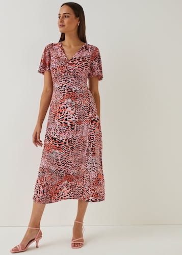 Orange and blue animal best sale print dress
