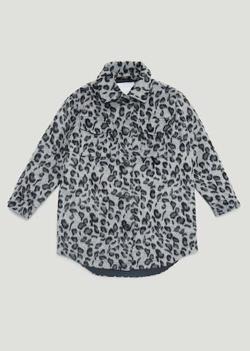 Buy Girls Grey Leopard Print Shacket (4-3yrs) - Black - 7Y in UAE