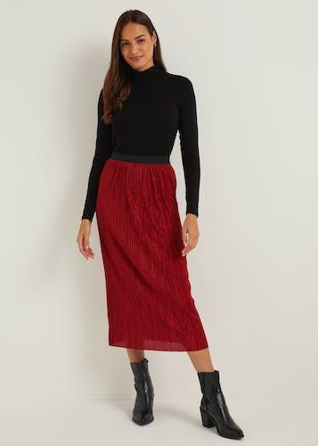 Pleated midi deals skirt matalan