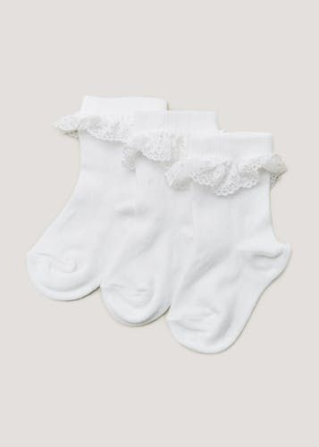 Newborn white hot sale frilly socks